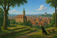 Blick auf das Altstadtzentrum von Tauwalden