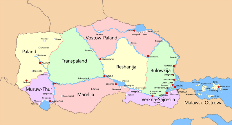 Datei:Malzaj Karte Provinzen Städte Gewässer.png