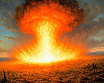 Zeitgenössische Darstellung des Camthalion-Impakts